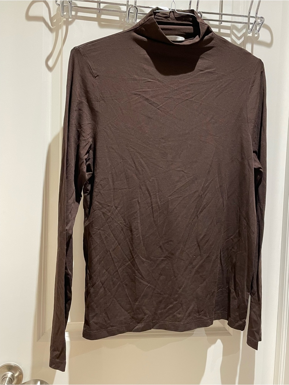 OAK + FORT Women's Brown Long-Sleeve Turtleneck Top